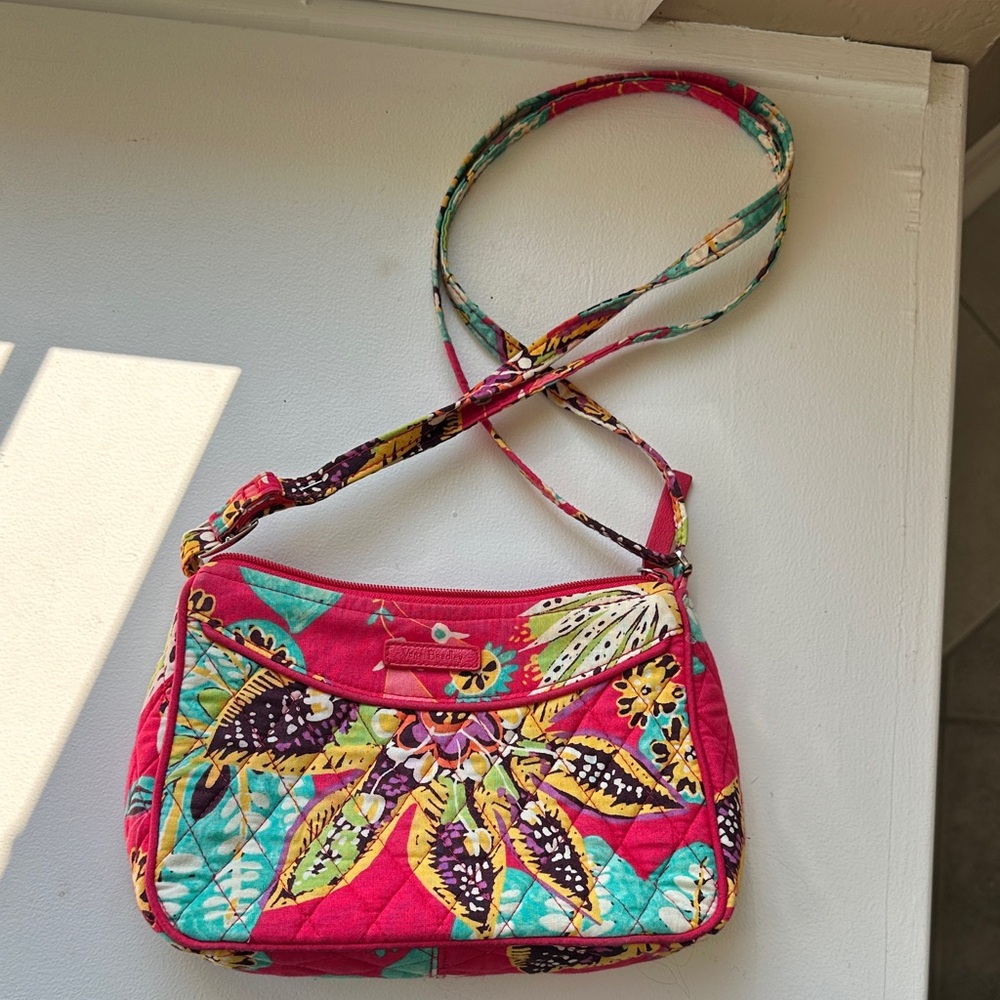Vera Bradley Pink and Teal Crossbody Bag
